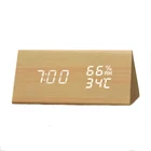 Promotional Digital Triangle LED Wooden Alarm Clock