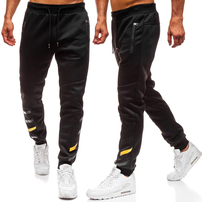 Wholesale Zipper Elastic Stripes Jogger Sports Track Pants For Men