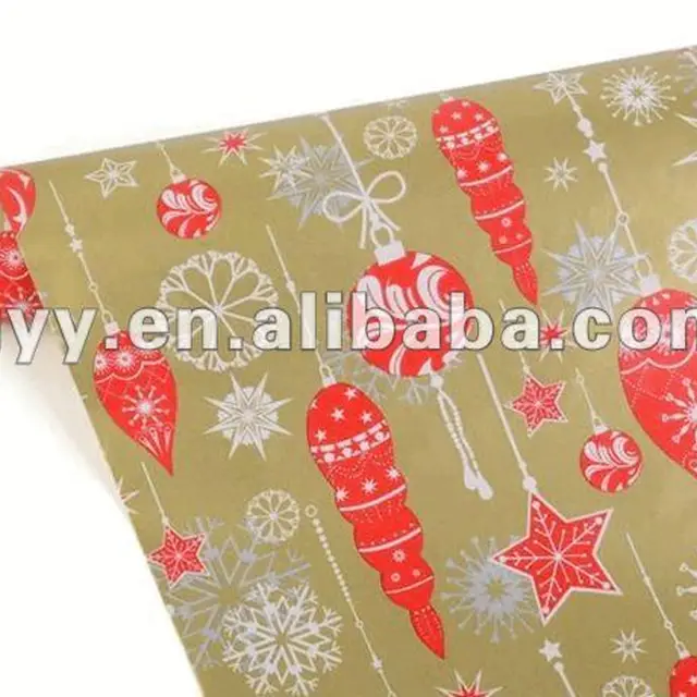 rolled printed gift wrapping paper for christmas