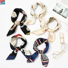 square shape digital printed fashion silk neck scarf