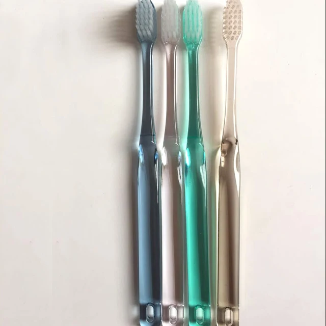 small head petg handle crystal color toothbrush for adults