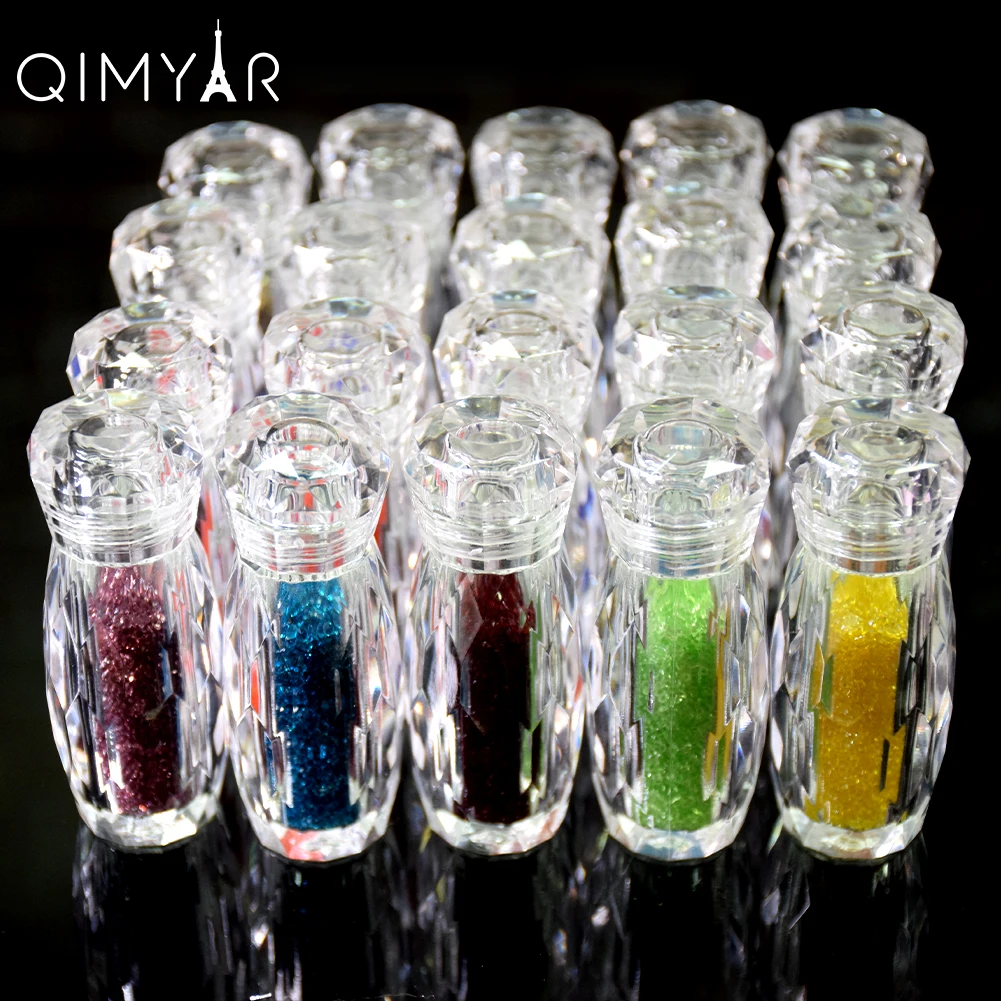 Mini Glitter Glass Bottle Bead Treasures 2mm Glass Rhinestone Nail