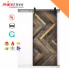 38"x84" American Style Solid Wooden British Brace Knotty Pine Unfinished Barn Door Slab With Sliding Door Hardware
