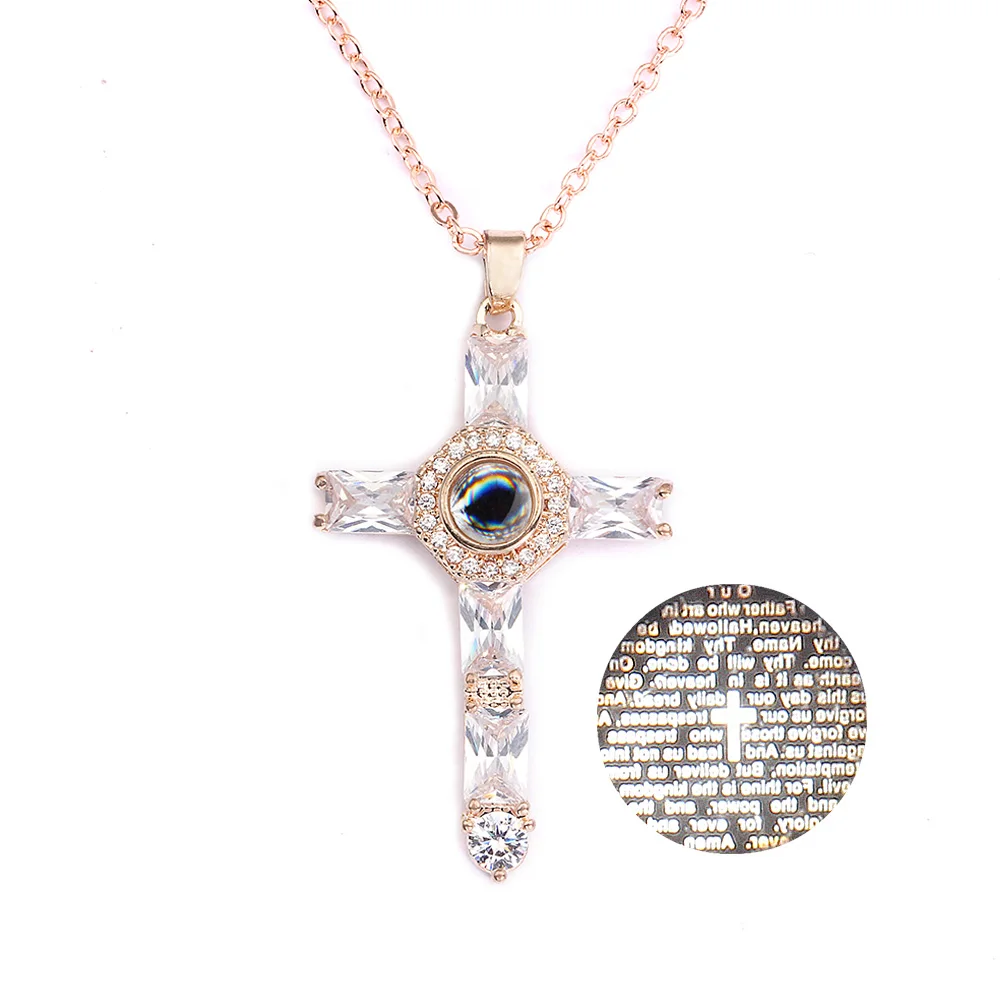 personality cross with crystal statement projection pendant chain necklace Bible text silver men necklace jewelry
personality cross with crystal statement projection pendant chain necklace Bible text silver men necklace jewelry