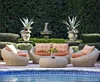 Hot sale wicker outdoor patio balcony garden recliner sofa set modern furniture