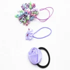 Custom rose flower kid hair accessories elastic ribbon hair band
