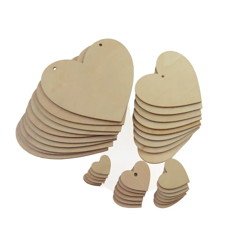 Home Decor Wood Heart Wood Pieces Art Crafts Unfinished Laser Cut