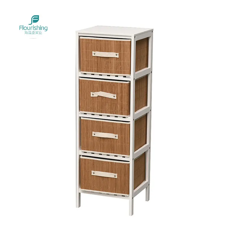 Household Storage Furniture MDF Cabinet Shelves With 4 Drawer