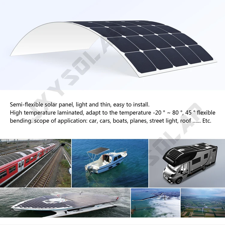 50W 18V ETFE Sunpower Cells  Corrosion Resistance to Salt Fog Surface Semi Flexible Solar Energy Panel For Campervans Yachts RVs