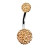 Crystal Disco Ball Belly Ring Navel Bar Piercing Jewelry