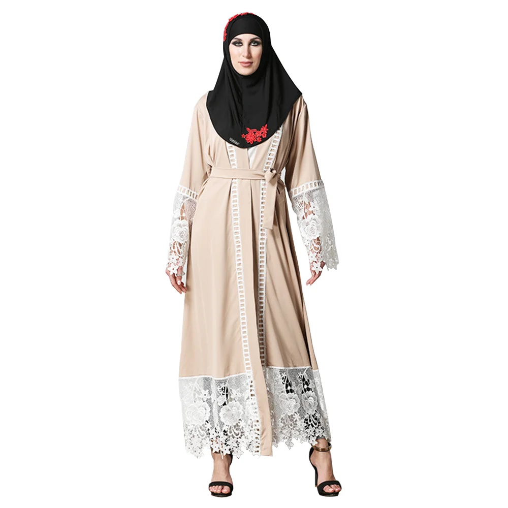 Zakiyyah 1528 Offre Spéciale Caftan Modèle style avant ouvert abaya robe kebaya musulman moderne avec dentelle