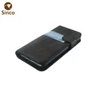 Black folio custom made leather phone case for iPhone X