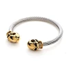 Unisex Bone North Skull Bracelet, Bead Charm Jewelry Gold Tattoo Stainless Steel Skull Bracelet