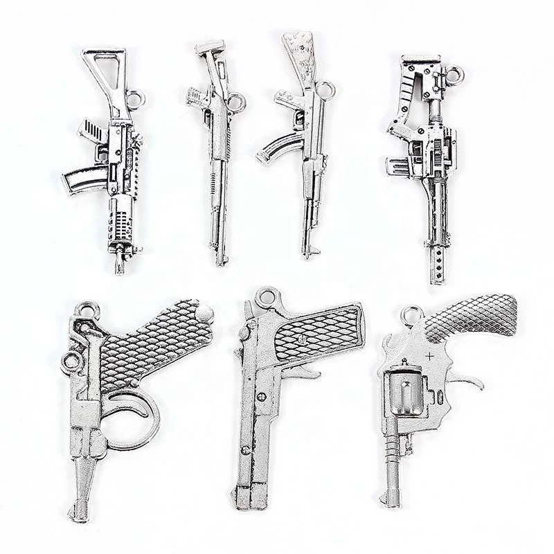 Wholesale Charms Gun Antique Silver Color Pistol Charms Pendants For Bracelets Gun Charms Wholesale For Jewelry Making, Ancient silver
Wholesale Charms Gun Antique Silver Color Pistol Charms Pendants For Bracelets Gun Charms Wholesale For Jewelry Making, Ancient silver