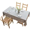 Home Decorative Linen Tablecloth With Tassel Washable Thick Rectangular Wedding Dining Table Cover