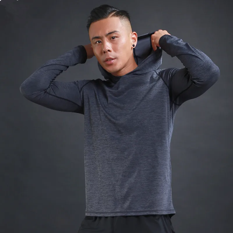 2018 autumn and winter new men' long-sleeved T-shirt sweater thin breathable fitness training sports hooded sweater, Gray;red;green
2018 autumn and winter new men' long-sleeved T-shirt sweater thin breathable fitness training sports hooded sweater, Gray;red;green