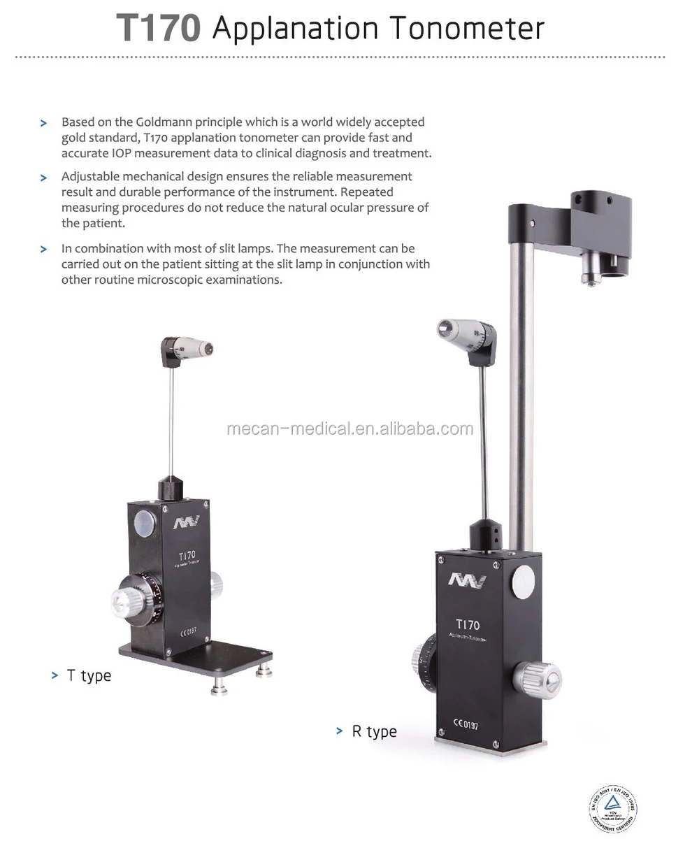 mce-t170mw slit lamp goldman applanation tonometer