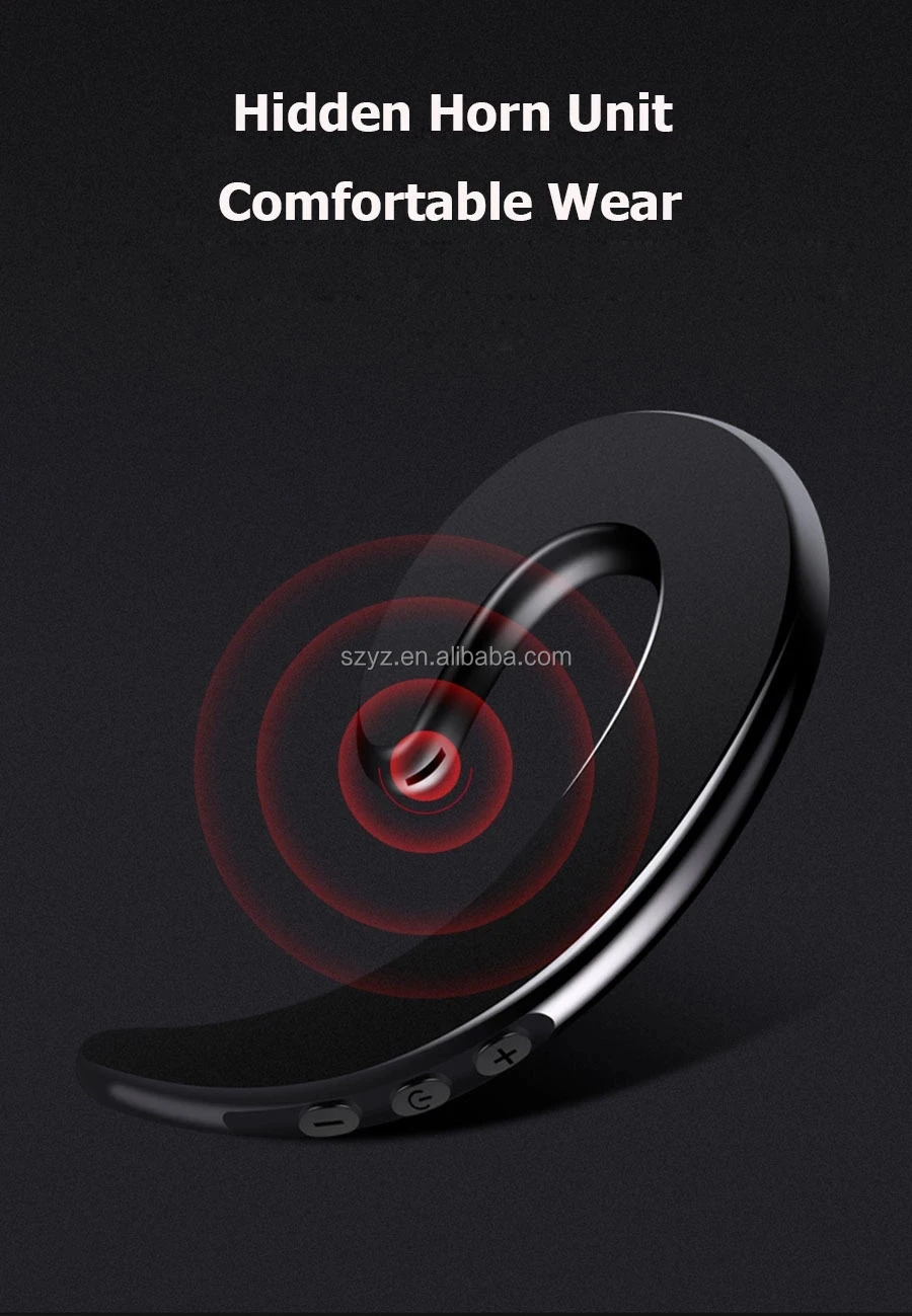 Single Wireless earhook earphone bone conduction headphones No Ear Plugs Headset with Microphone - ANKUX.COM