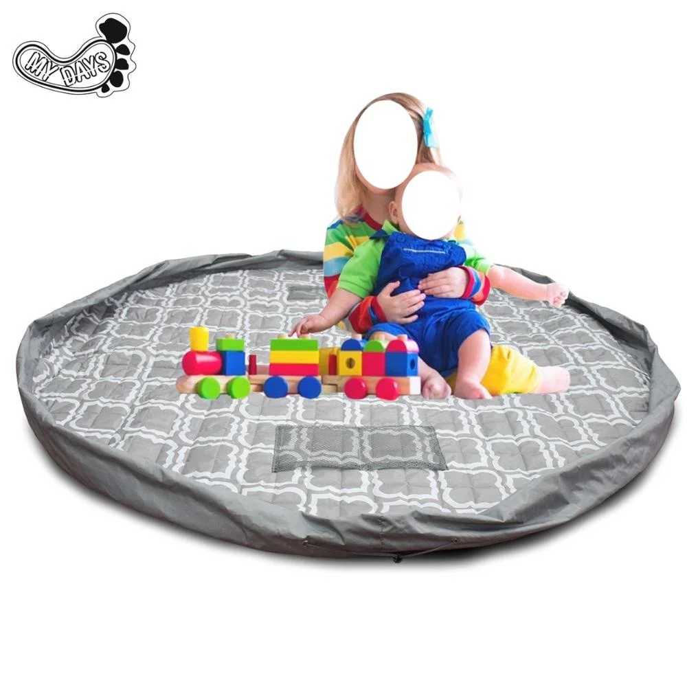 Quilted Grey Color Toy Play Mat Storage Bag for Kids with Drawstring for Indoor and Outdoor Use
Quilted Grey Color Toy Play Mat Storage Bag for Kids with Drawstring for Indoor and Outdoor Use