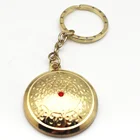 Wholesale custom gold 3D emboss debossed round metal rhinestone keychains