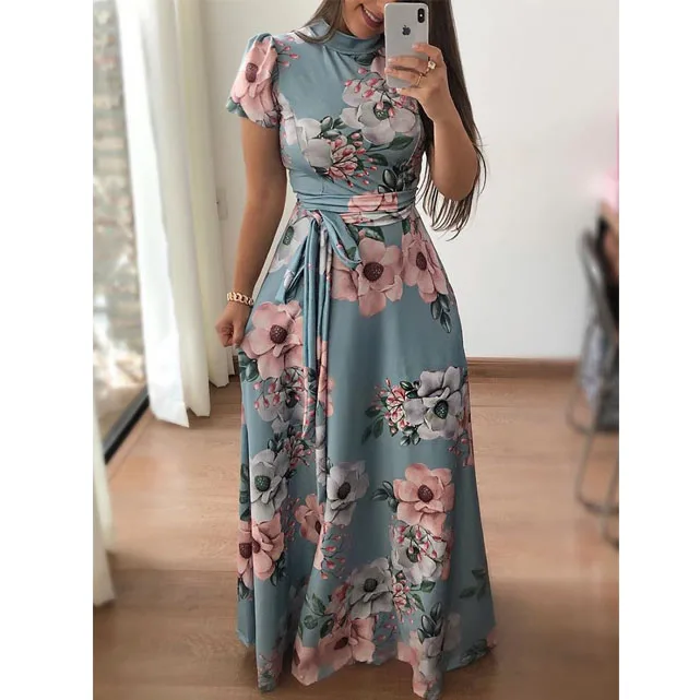 Fashion women dress flowers ladies long sleeves dresses smart casual floral dress maxi
Fashion women dress flowers ladies long sleeves dresses smart casual floral dress maxi