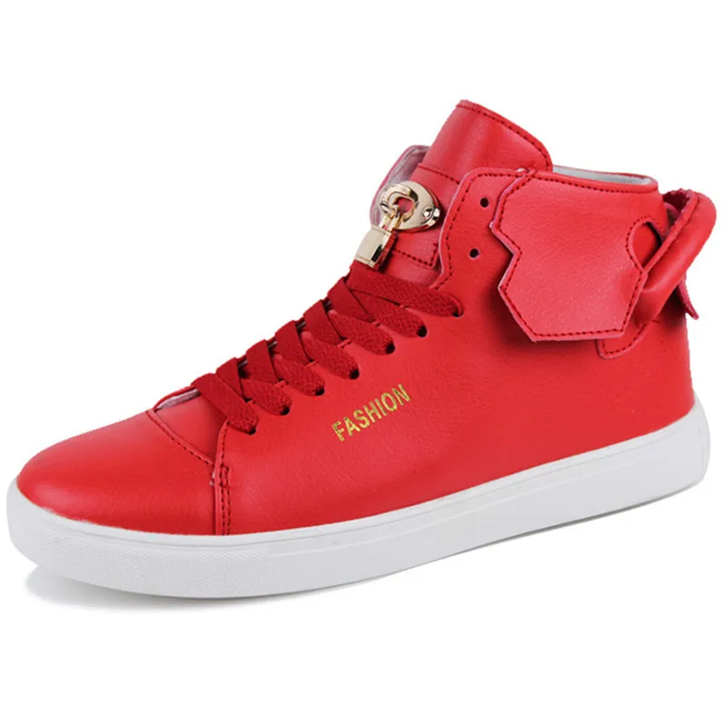2015 Men High Top Sneakers Shoes Men PU Leather Autumn Winter Boots Men Sapatos Tenis Masculino Fashion Women Men Flats Shoes