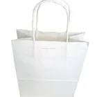 Bleached white kraft paper gift shopping bag