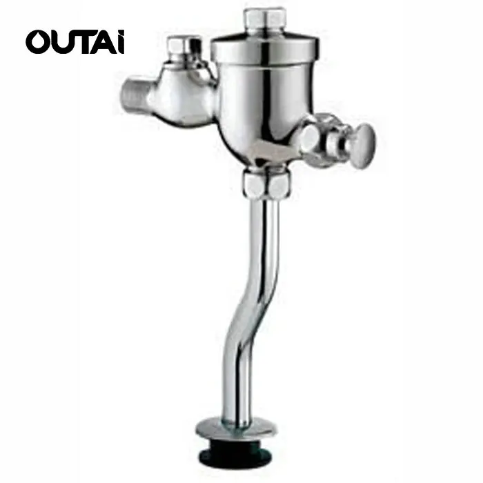 Manual push button toilet brass durable urinal flush valve