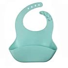 waterproof newborn snap neck boy girl feeding plate custom silicon silicone baby bib set