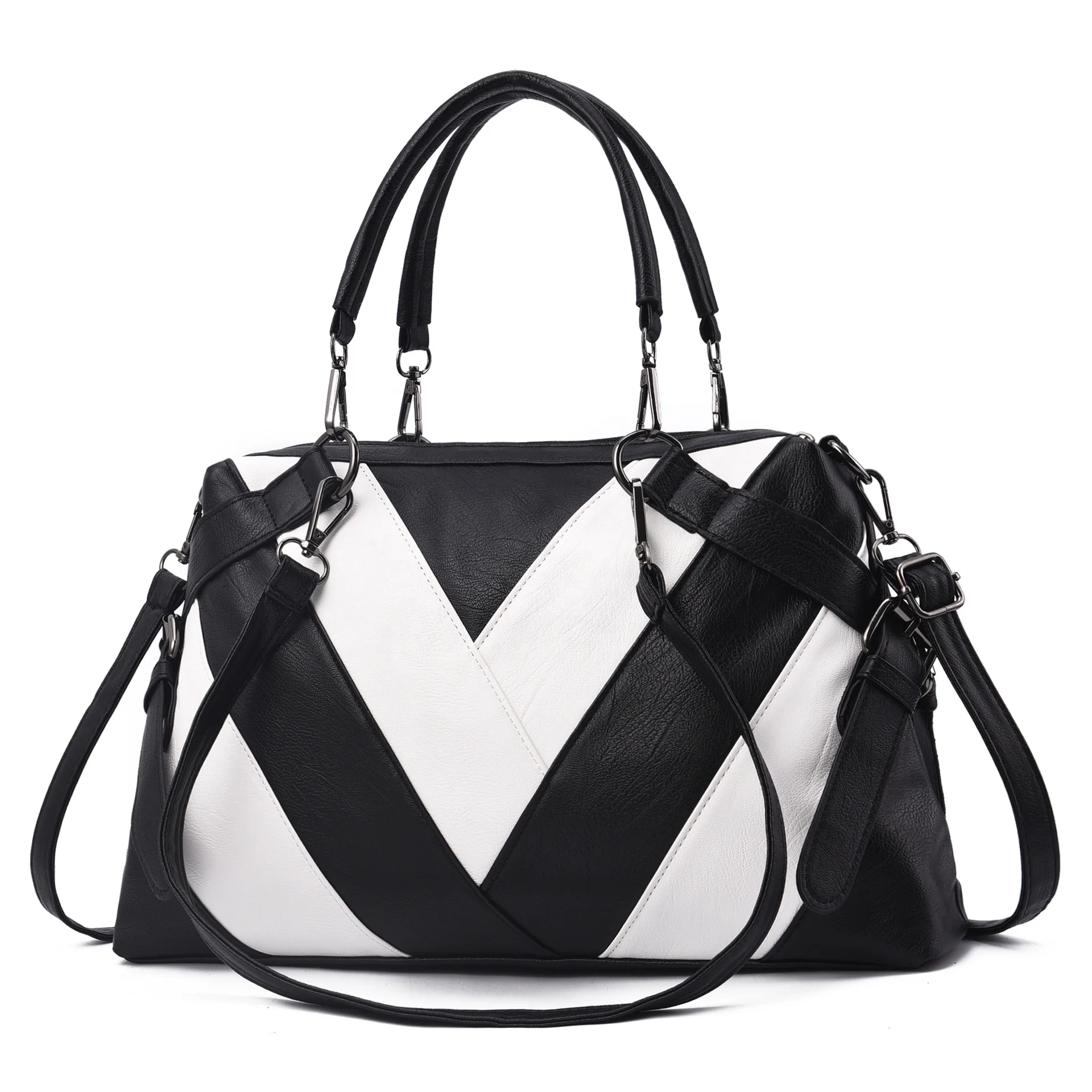 color block soft pu leather women hand bags Geometric split handbags for women wihte and black women purses
color block soft pu leather women hand bags Geometric split handbags for women wihte and black women purses