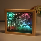 New products LED light painting photo light box mood light shadow box frame painting 3D picture for living room