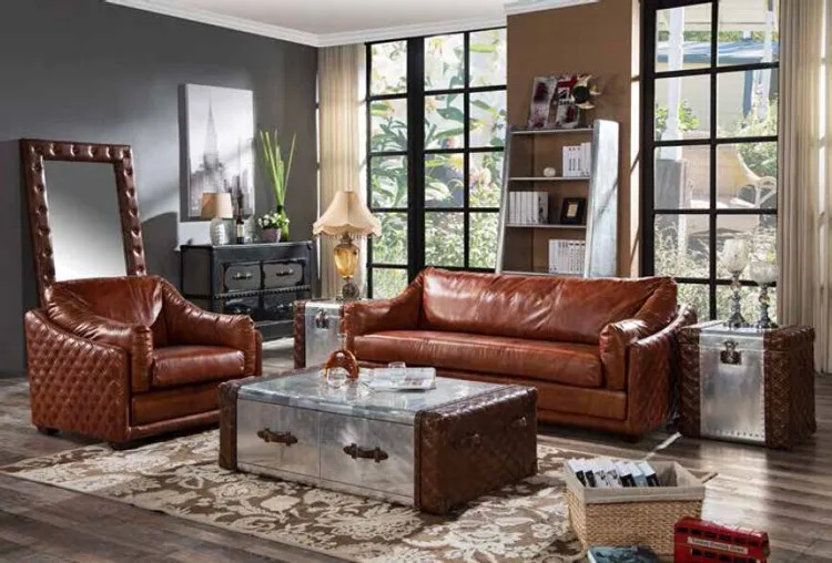 2016 Hotsale Retro Home Furniture Sofa Design Leather Sofar
