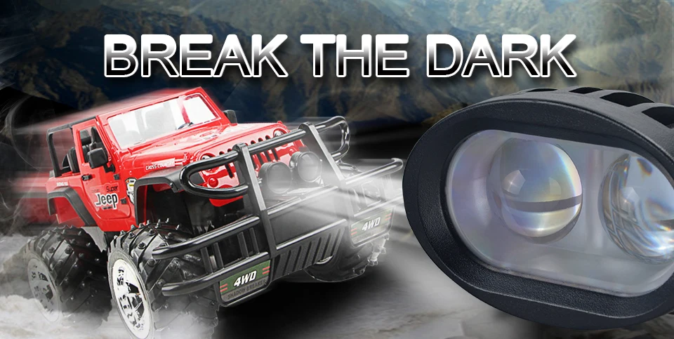  LED Work Light For ATV SUV Motorcycle Truck Boat 20W 12V Car Styling Spotlight Offroad Working Light Night Driving Lighting (1)