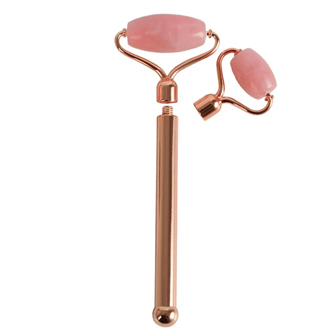 Handheld Metal Pipe Stone Facial Roller Massage Relaxing Beauty Tool, Pink 
Handheld Metal Pipe Stone Facial Roller Massage Relaxing Beauty Tool, Pink