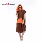 poncho beach towel Short Sleeve Surf Beach Hooded Poncho Changing Bath Robe with Pocket