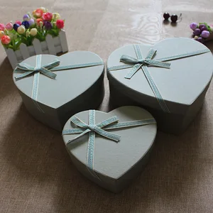 festival present cardboard gift heart shaped box with ribbon