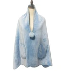 Multi color wearable throw blanket button shawl for women girl