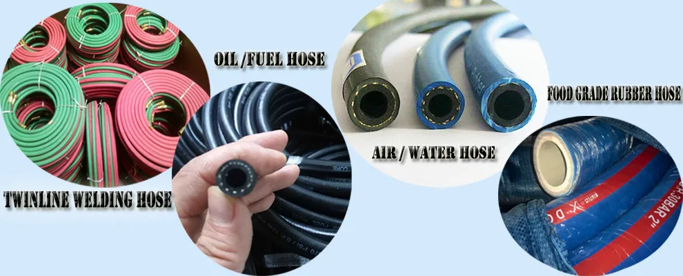 Fiber braided rubber hose 