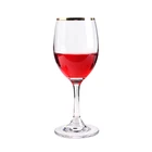 Clear Cup Goblet Wine Glass With Gold Rim