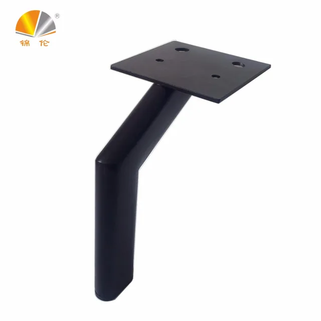 Black oval pipe crank steel table base sofa metal legs