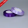 10mm 3/8inch purple solid color single face satin ribbon for rose