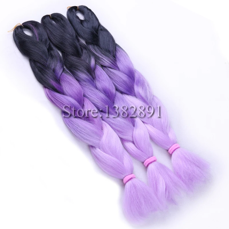 Buy 5packs Lot Purple Ombre Kanekalon Braiding Hair Extensions