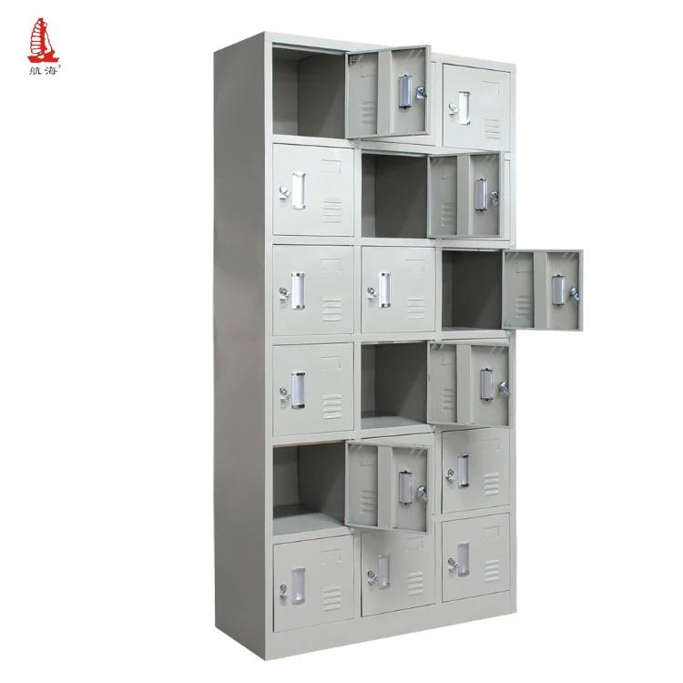 Ventillated Metal Lockers 18 Doors Steel Almari Design View Metal