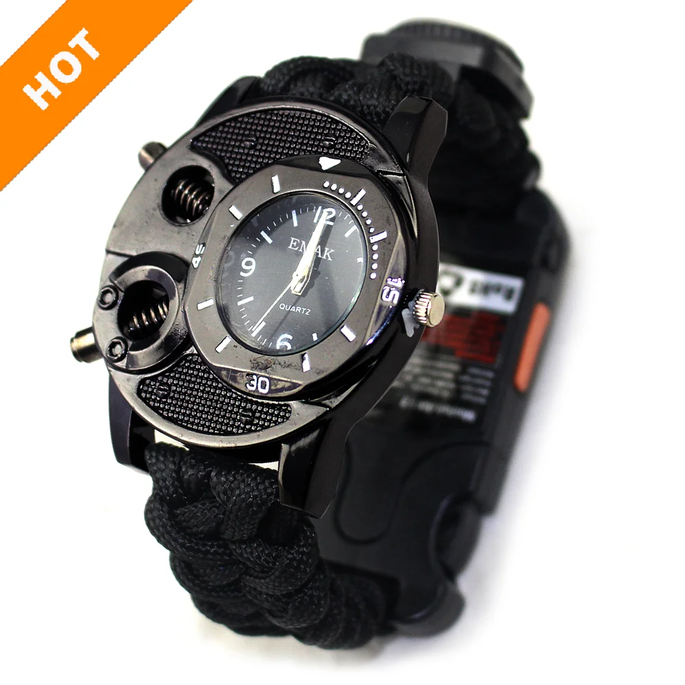 

Compass emergency outdoor multi-functional tactical survival watch