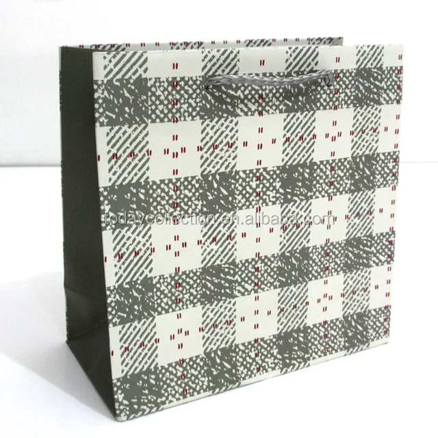 paper shopping gift bag checked printing