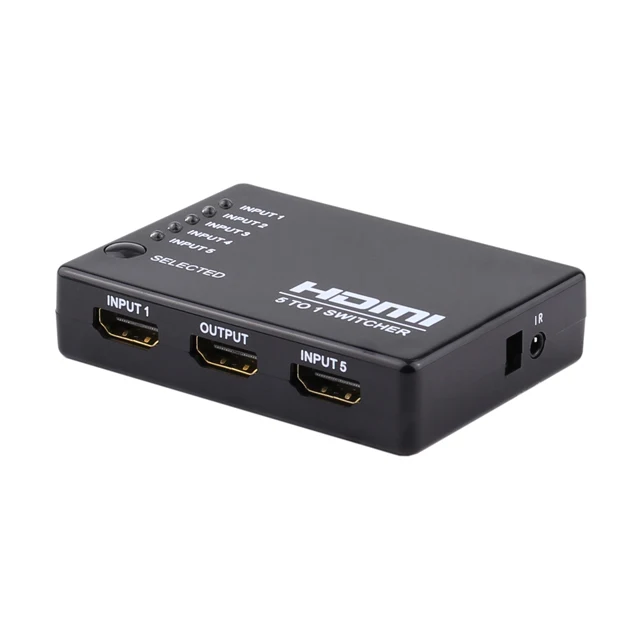 5 Port HDMI Splitter Switcher Auto Switch 5 In 1 Out With Remote Control