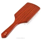 Healthy Care square paddle and cushion Wooden handle pet hair brush with metal pins bristle