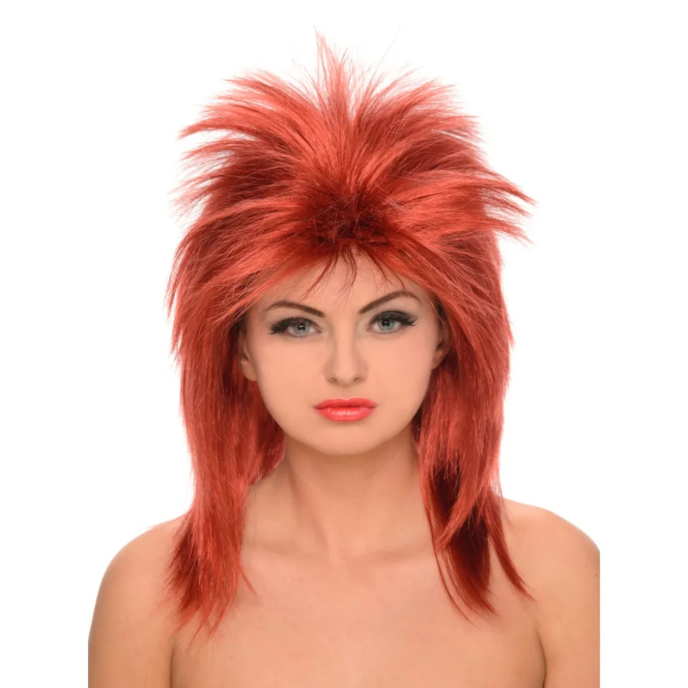 Adult S Rock And Roll Costume Diva Spiky Long Hair Blonde Mullet Wig