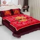 100% polyester raschel quality 4pcs/5pcs floral blanket bedding sets for Middle east market