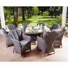 Dark grey elegant french royal style ratan wicker garden dining set cebu rattan furniture